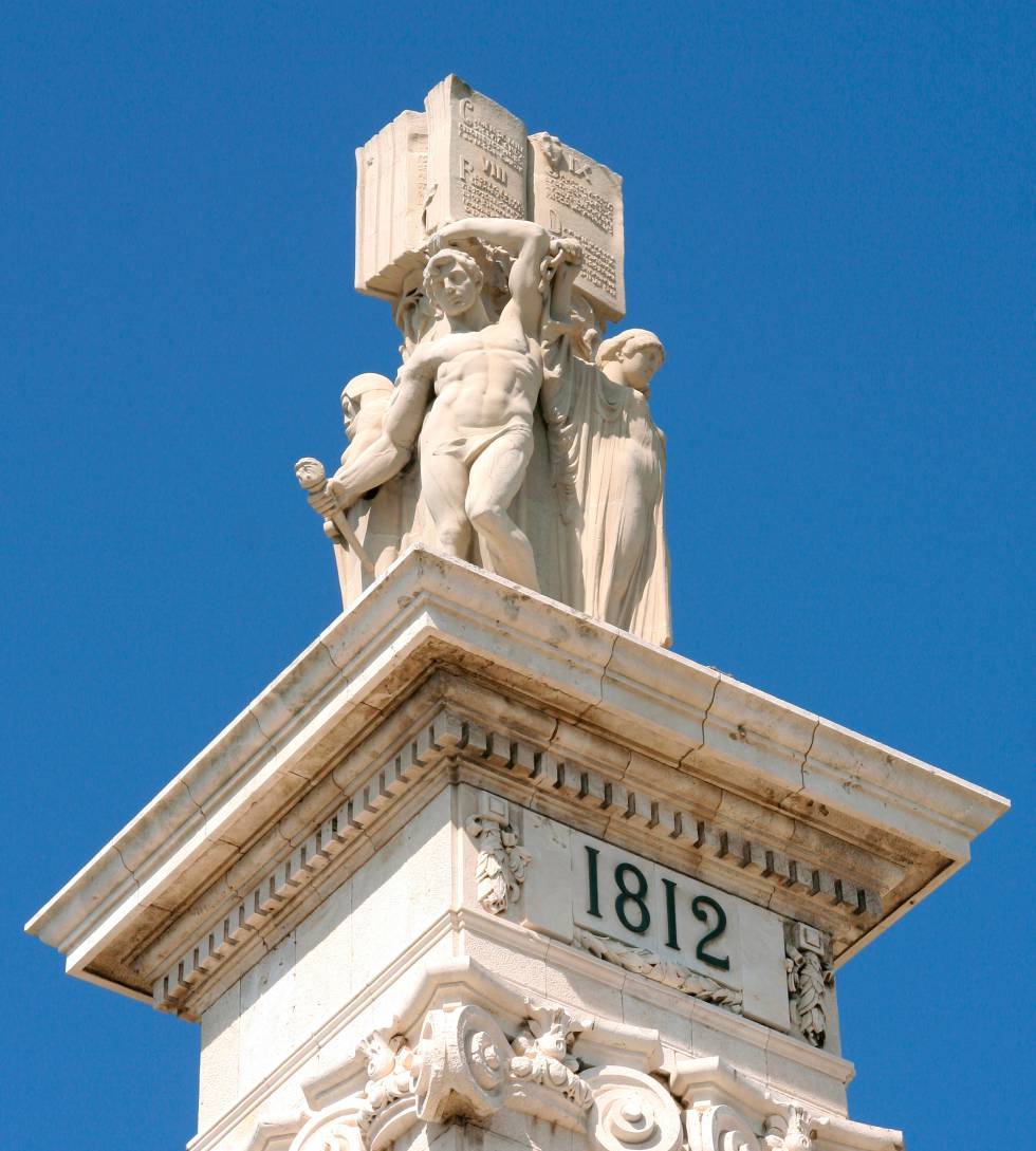 El monumento a las Cortes de Cádiz.