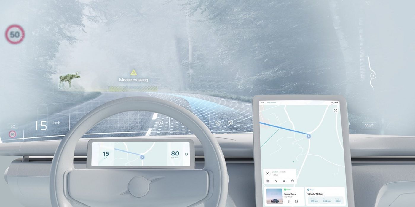 Volvo quiere mantener los ojos del conductor en la carretera con esta pantalla de visualización frontal