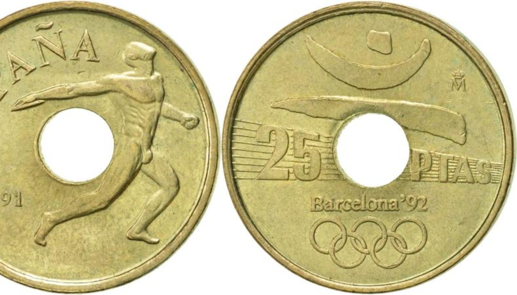 ¿Por qué las monedas de 25 pesetas tenían agujero?