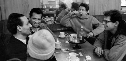 Larry Rivers, Jack Kerouac, Gregory Corso,  David Amram y Allen Ginsberg, en Nueva York en los años 50.