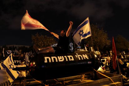 Manifestación de protesta contra Netanyahu, en 2020 en Jerusalén.
