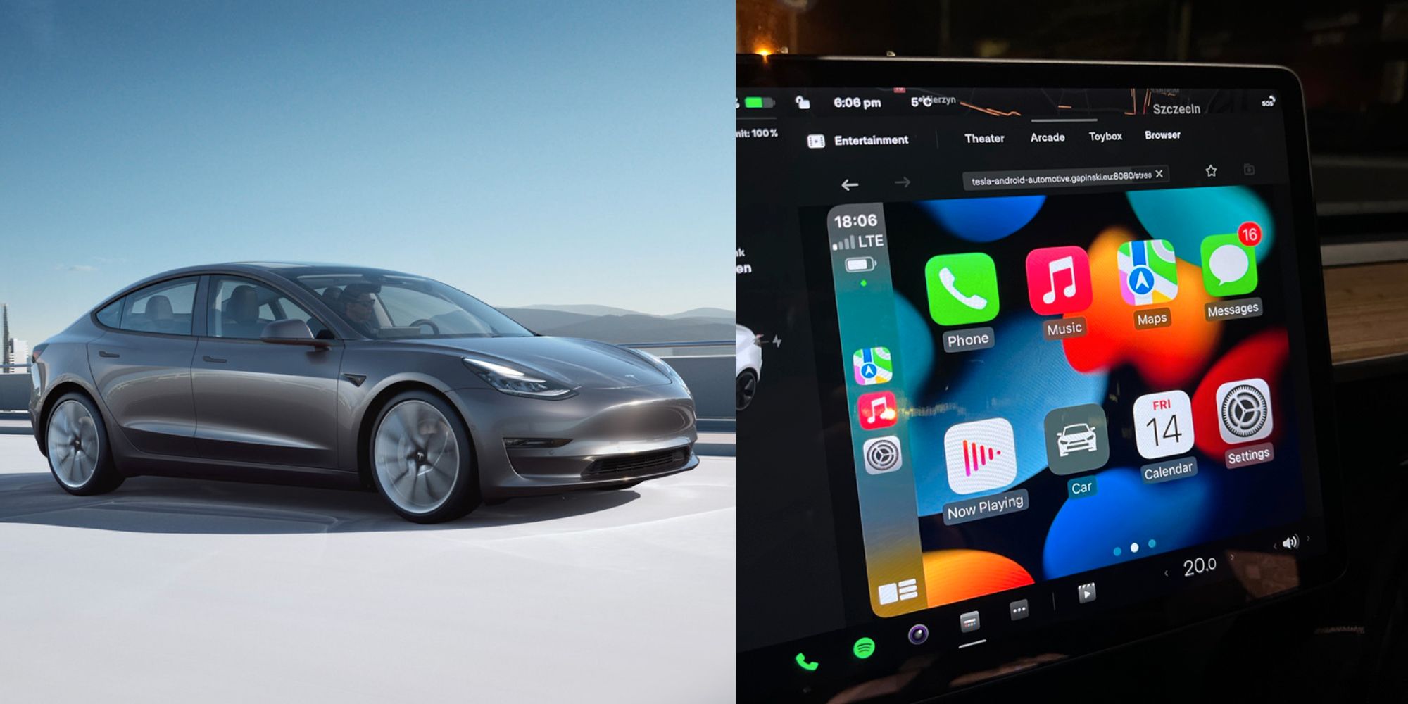 Alguien puso Apple CarPlay en su Tesla: así es como se ve