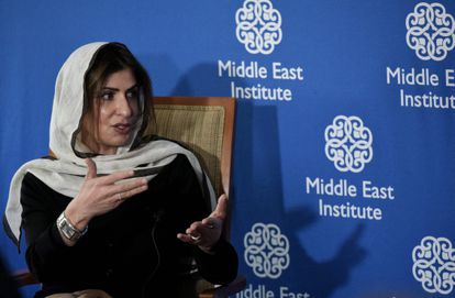 La princesa saudí Basmah Bint Saud, durante un debate sobre las mujeres de Oriente Próximo, en 2017.