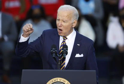 Joe Biden, durante su discurso en el campus de la Universidad de Clark Atlanta, en Georgia.