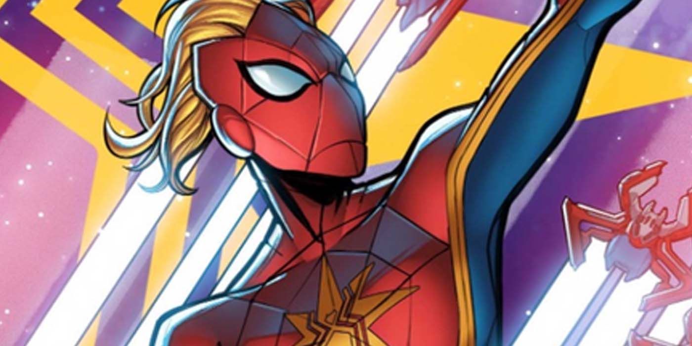 Capitana Marvel se convierte en Spider-Man en una impresionante portada de Marvel