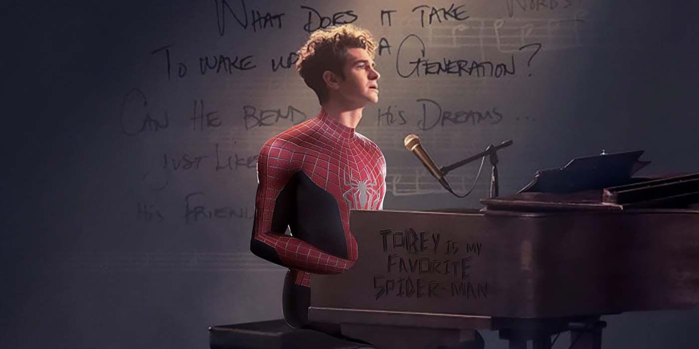 Cartel de Tick, Tick, Boom recreado con Spider-Man de Andrew Garfield