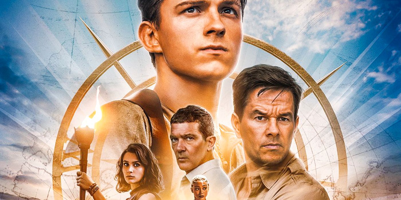El póster de la película Uncharted une a los personajes de Holland, Wahlberg y Banderas