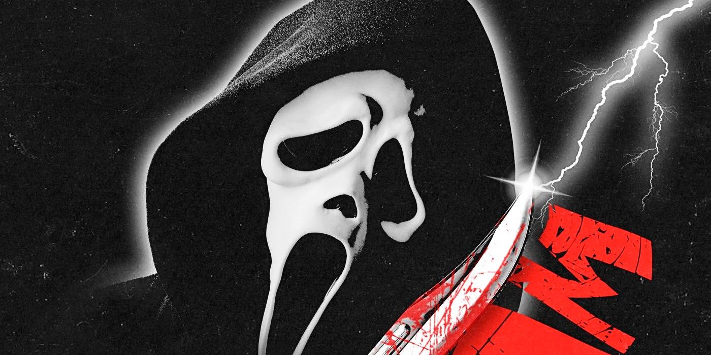 El póster retro de Scream muestra a Ghostface cortando aterrorizado a Sidney Prescott