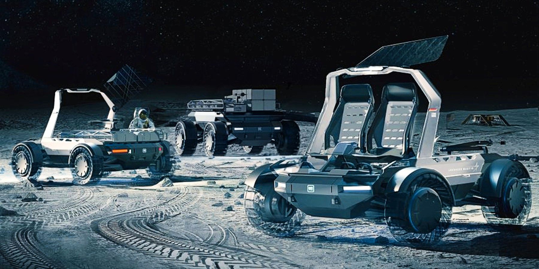 Estos nuevos vehículos lunares manejables fueron diseñados por GM y Lockheed Martin