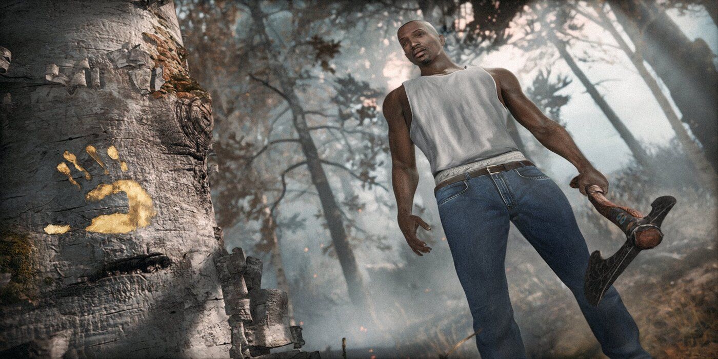 God of War Mod Art reimagina a Kratos como GTA: CJ de San Andreas