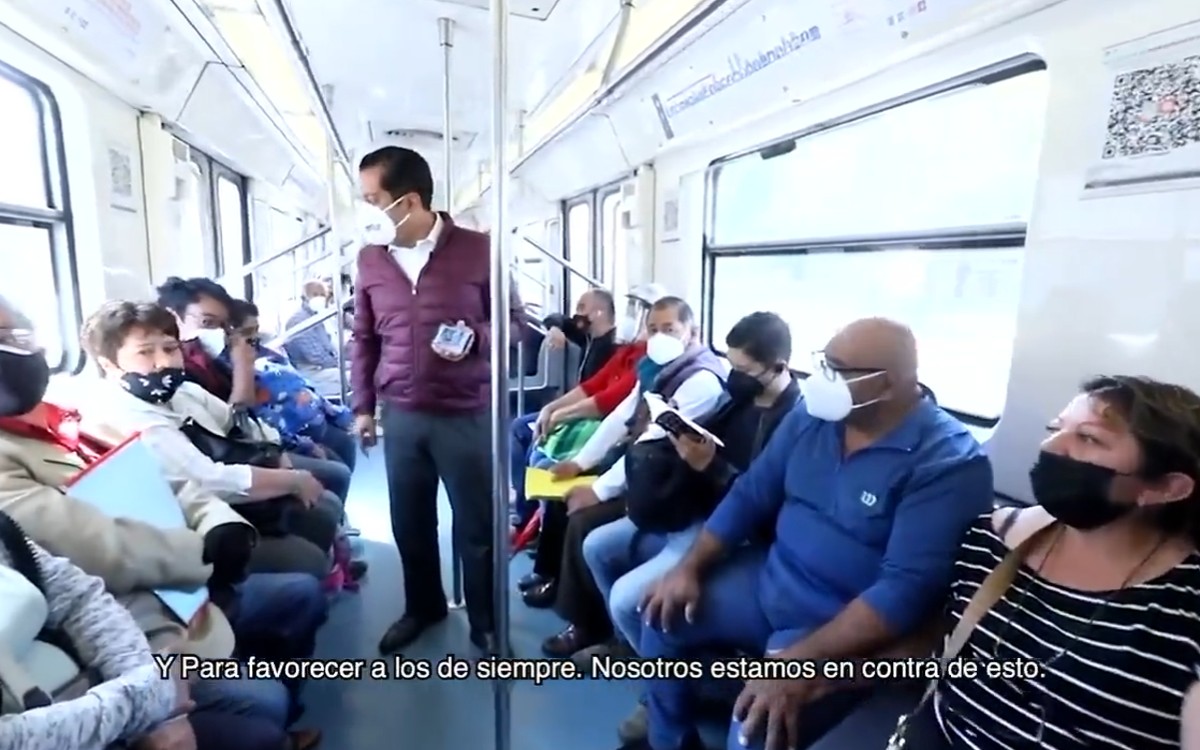 Gutiérrez Luna va al Metro a pedir opiniones sobre Lorenzo Córdova | Video