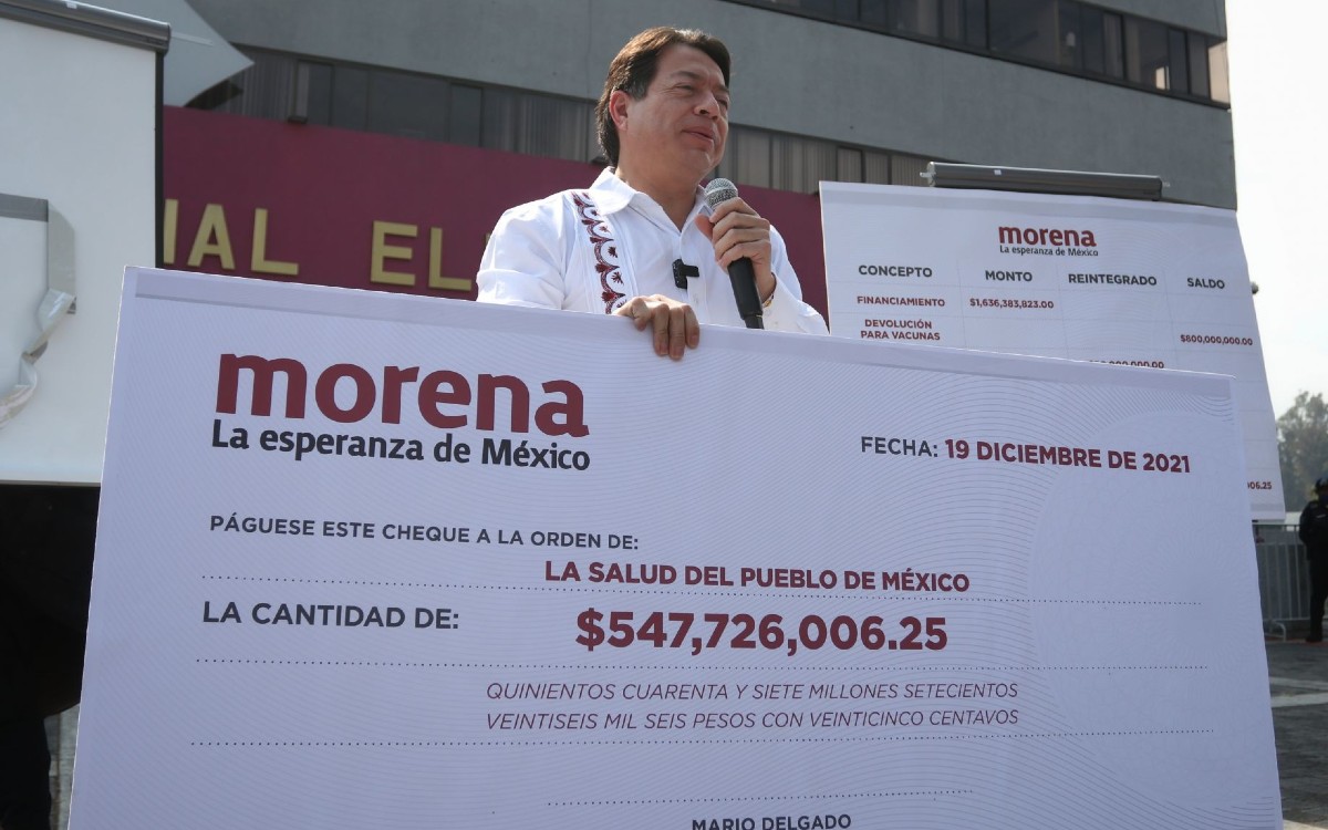 'Increíble' que el INE se niegue a aceptar la devolución de 547 mdp de Morena: Delgado