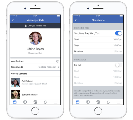 La aplicación Messenger Kids de Facebook gana un ‘modo de suspensión’