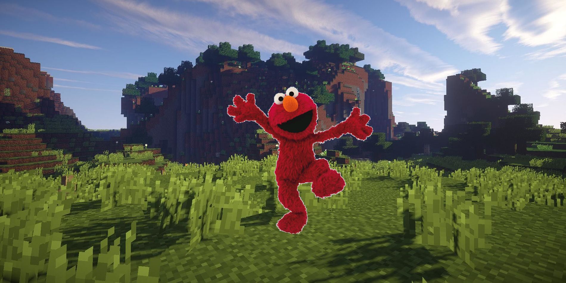 La construcción aterradora de Elmo del jugador de Minecraft es aterradora para mí