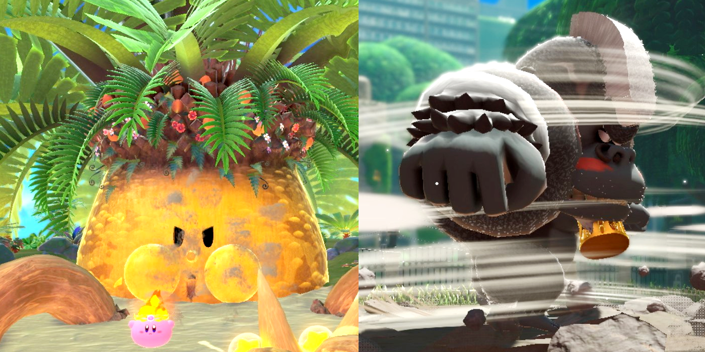 Las capturas de pantalla de Kirby and the Forgotten Land presentan al jefe Gorimondo