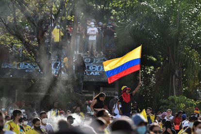 Una protesta en contra del Gobierno de Iván Duque, en Cali, Colombia, el pasado 17 de junio.
