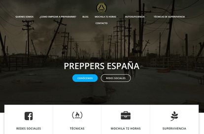 Aspecto de la página web de 'Preppers España', la asociación de preparacionistas españoles que dan instrucciones para preparar, por ejemplo, una mochila con material para sobrevivir a las primeras 72 horas tras un colapso.