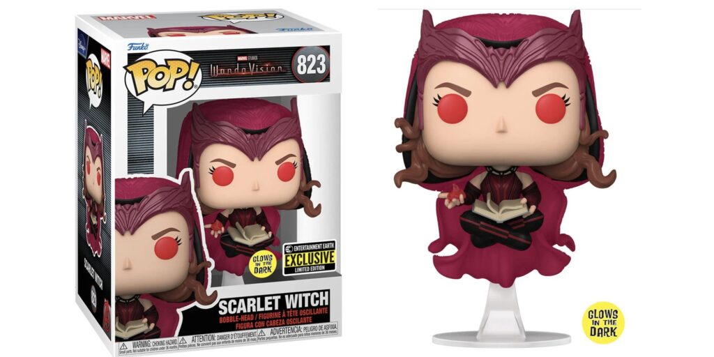 Scarlet Witch lee The Darkhold & Glows Red en Levitando Funko POP