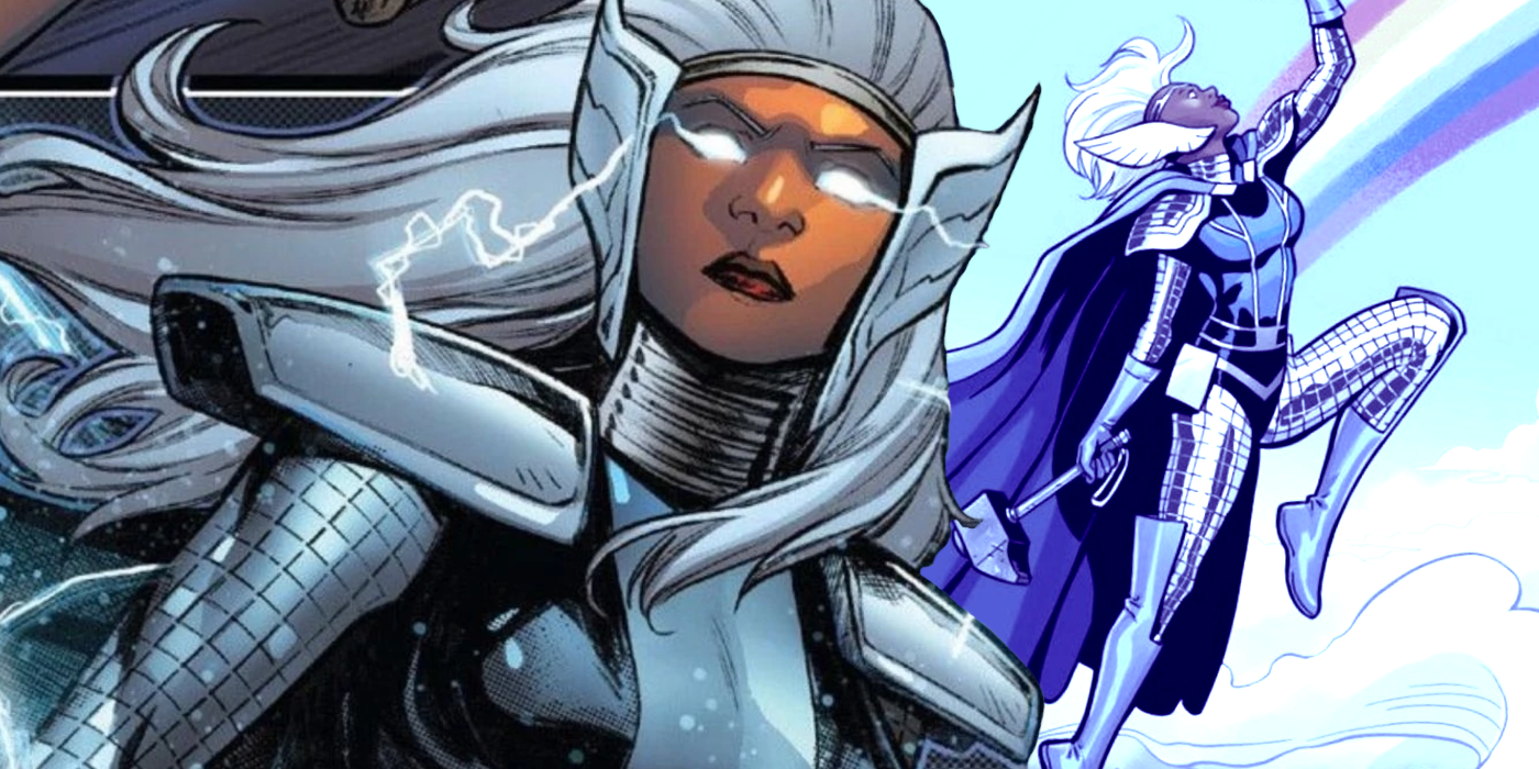Storm recupera a Stormcaster, su Mjolnir personal, en la portada de Marvel