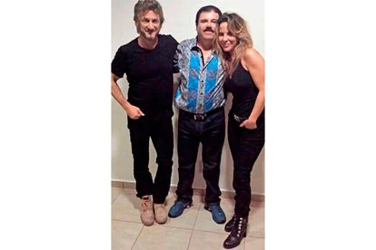 Fotografía tomada durante el encuentro entre Kate del Castillo, Joaquín "El Chapo" Guzmán y el actor Sean Pen en 2015.