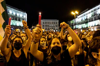 Manifestación en contra de la violencia machista en la Puerta del Sol, el pasado 11 de junio.