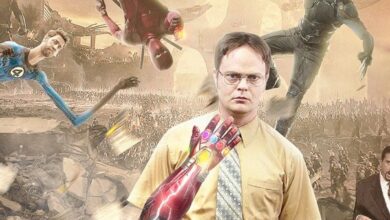 Dwight, Jim y Michael se unen a los Vengadores en Office Crossover Parody Poster