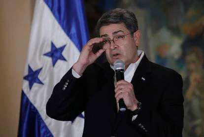 El expresidente de Honduras, Juan Orlando Hernández, en Tegucigalpa, el pasado 24 de marzo de 2021.