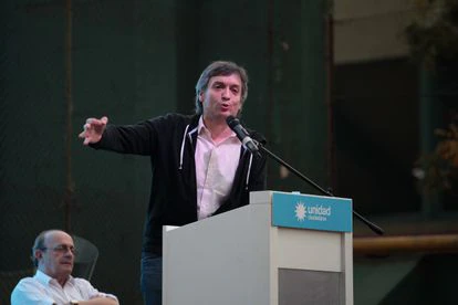 Máximo Kirchner en un acto electoral en Buenos Aires, en 2019.