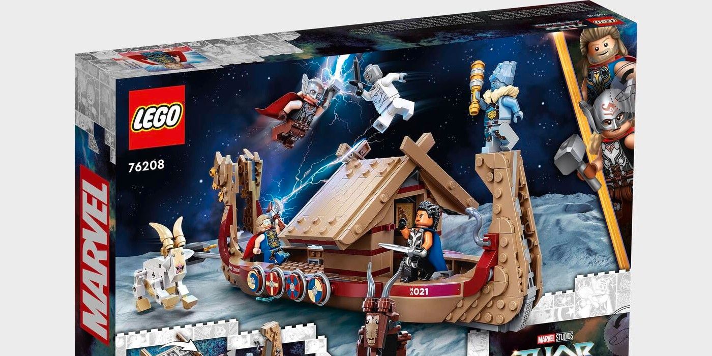 El nuevo barco Love & Thunder de Thor (dirigido por cabras) revelado en un set de LEGO
