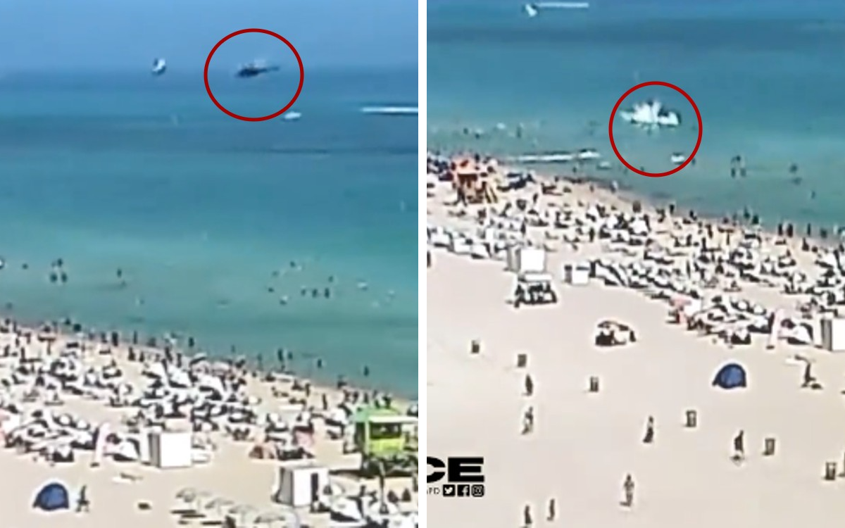 Helicóptero se estrella a metros de una playa repleta de gente en Miami | Video