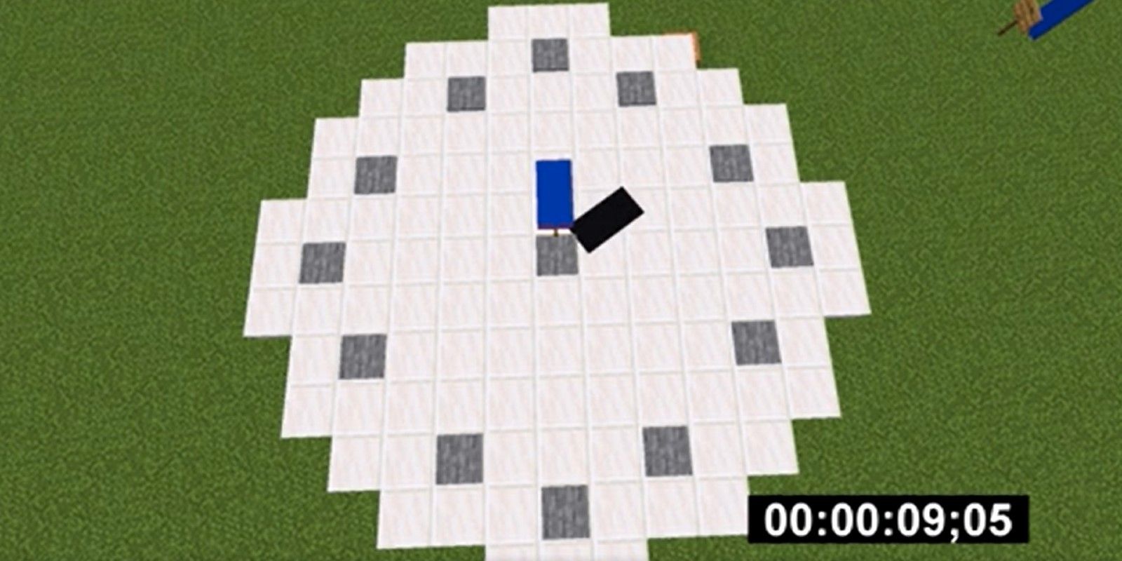 Jugador de Minecraft construye una esfera de reloj funcional con manos trabajadoras