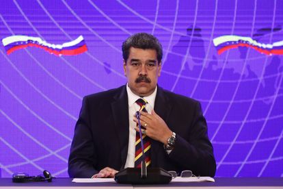 El presidente de Venezuela, Nicolás Maduro, en la visita a Caracas del viceprimer ministro ruso, Yuri Borisov, el 16 de febrero.