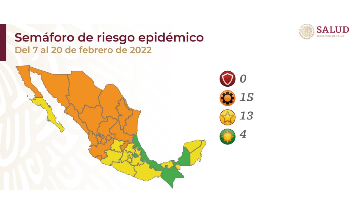 Semáforo Covid | Norte de México se pinta de naranja; cuatro estados, en verde