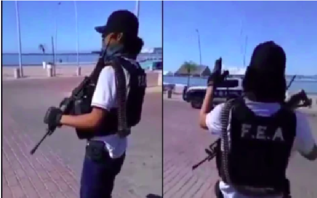 VIDEO: Policías saludan a hombre fuertemente armado, investigan presuntos vínculos con delincuencia