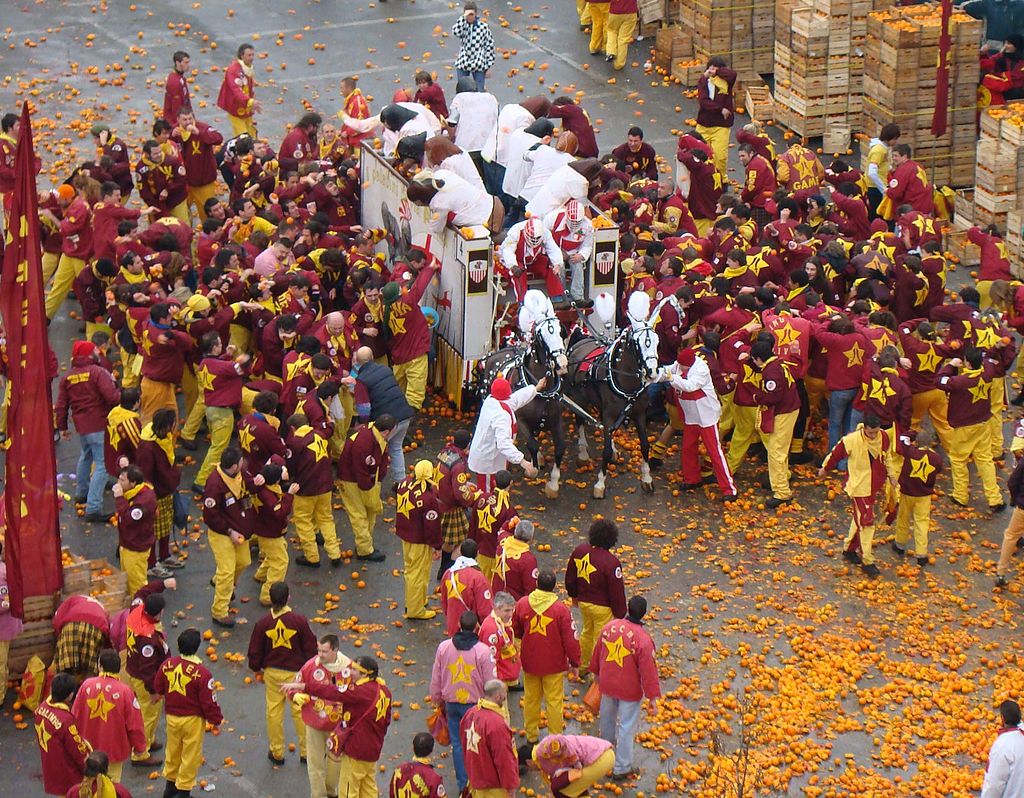una tradicional fiesta de Carnaval en Italia