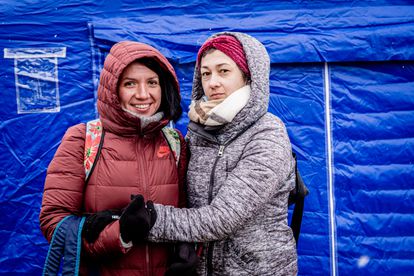 Elizaveta e Iryna Draganova, este miércoles en el paso de Siret.