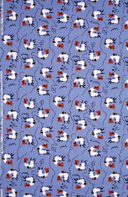 Textil de Fuller Fabrics a partir de motivos extraídos de la obra de Joan Miró 'Farmer’s Dinner' (1955).