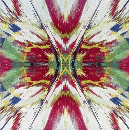 Tapiz en tela jacquard del artista y diseñador Damien Hirst, titulado 'Enter the Infinite-Revelation' (2016).