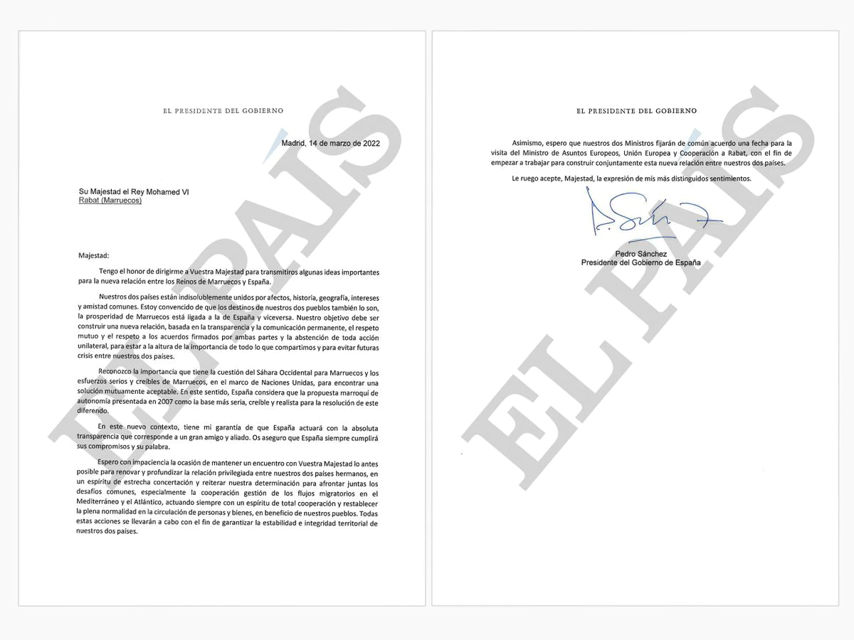 La carta de Pedro Sánchez a Mohamed VI: “Debemos construir una nueva relación que evite futuras crisis”