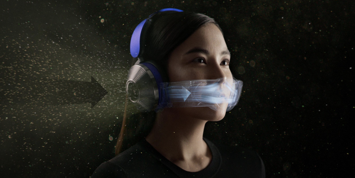 Los nuevos auriculares de Dyson funcionan como un filtro de aire (y te hacen ver como Bane)