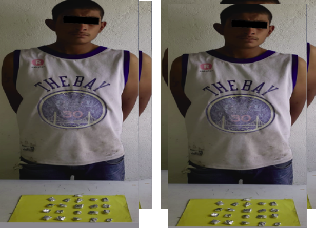 Cae “El Coco” conocido narcomenudista de La Lira, Pedro Escobedo, traía 21 metanfetaminas