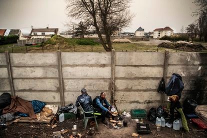 Migrantes en Calais.