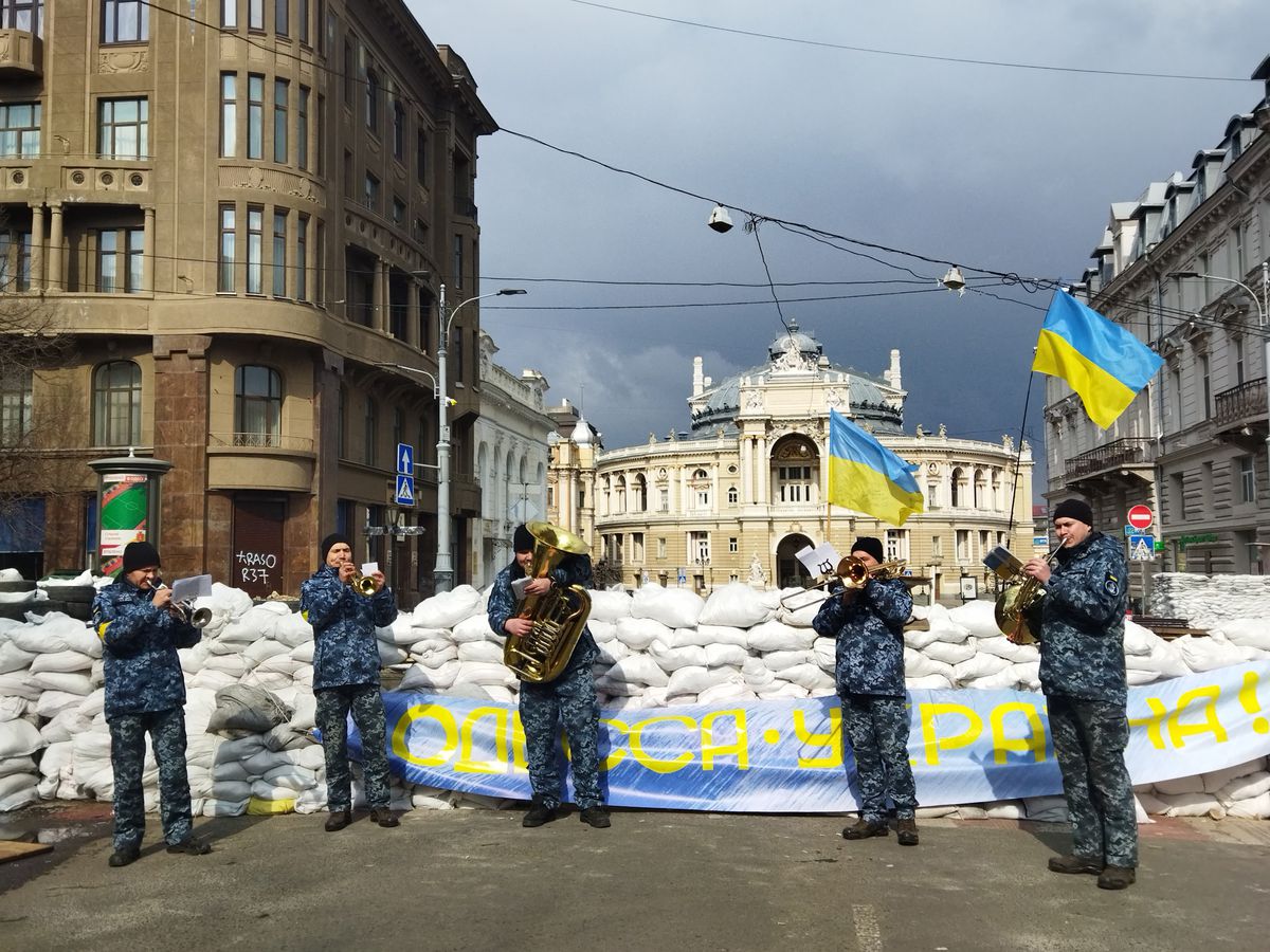 Concierto en las barricadas de la Ópera de Odesa