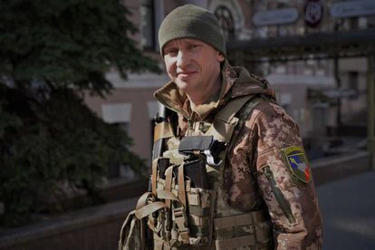 Volodímir Fitio, uno de los portavoces del Ejército de Ucrania, este jueves en Kiev.