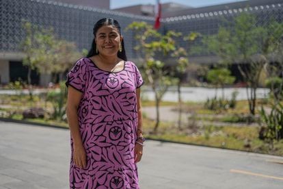 La diputada del PRI, Eufrosina Cruz Mendoza, en las instalaciones de la Cámara de Diputados en Ciudad de México.