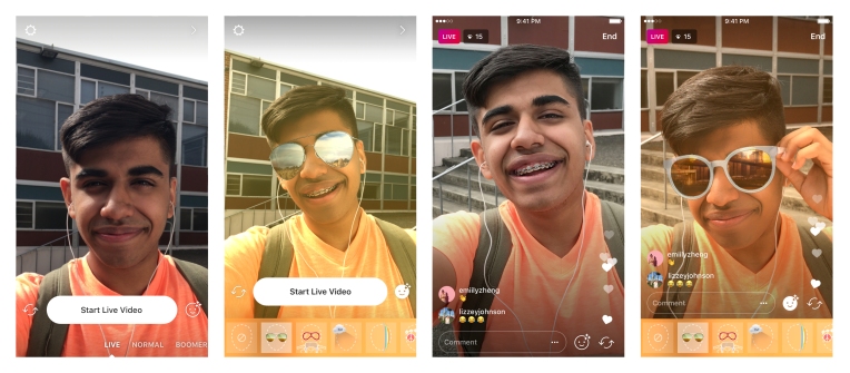 Instagram agrega filtros faciales a los videos en vivo