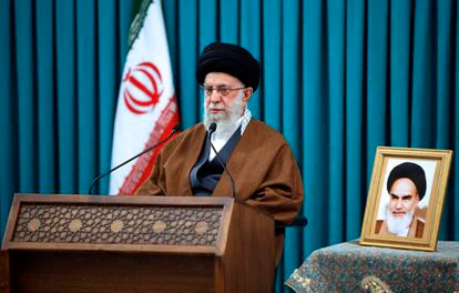El líder supremo iraní, ayatolá Alí Jamenei, el lunes en una intervención televisada  en Teherán.
