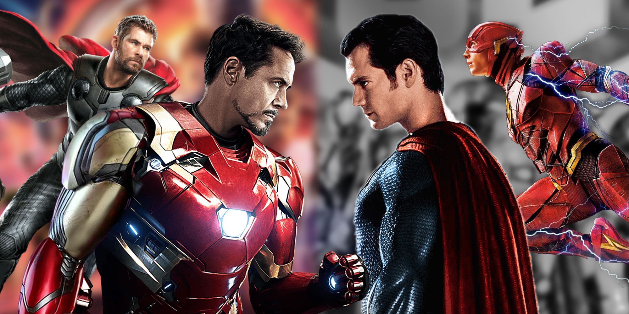 Los héroes cinematográficos de Marvel se enfrentan a sus contrapartes de DC en un emocionante póster para fans