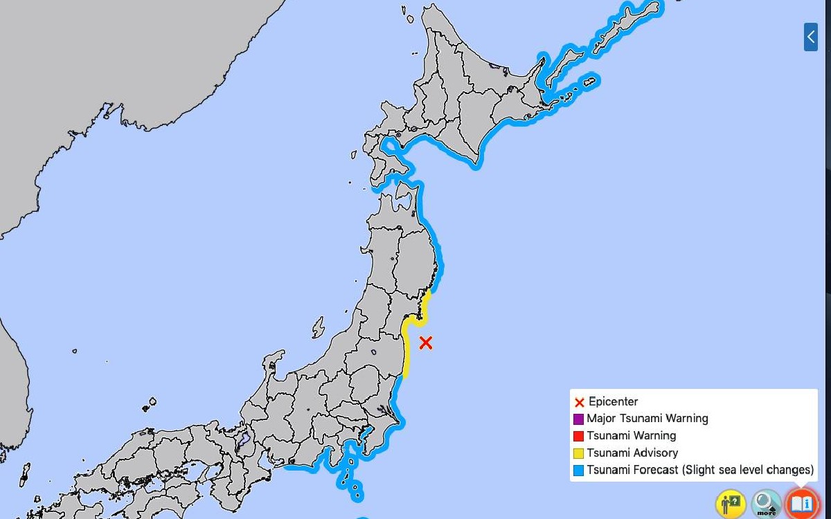 Sismo de magnitud 7,3 sacude Japón; emiten advertencia de tsunami para Miyagi y Fukushima | Videos