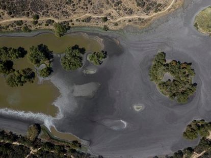 Vista aérea de la presa Las Colonias, que forma parte de El Charco del Ingenio.